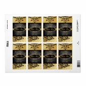 Luscious Gold Scroll Bruiloft Wijn Label (Full Sheet)