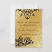 Luscious  Gold Scroll Rsvp Uitnodigingen (Achterkant)