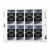 Luscious  Grijs Scroll Bruiloft Wijn Label (Full Sheet)