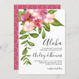 Luscious Leaves Hawaiian Wedding Invitation Kaart