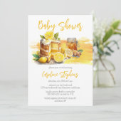 Luscious Lemon Cake Ginger Tea Baby shower Kaart (Staand voorkant)