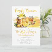 Luscious Lemon Cake Ginger Tea Familiereünie Kaart (Staand voorkant)