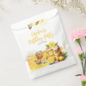 Luscious Lemon Cake Ginger Tea Verjaardagsfeest Bedankzakje (Gezegeld)