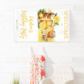 Luscious Lemon Cake Ginger Tea Verjaardagsfeest Spandoek (Insitu)