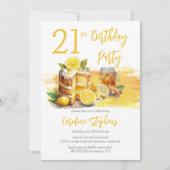 Luscious Lemon Cake Ginger Thee 21e Verjaardagsfee Kaart (Voorkant)
