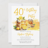 Luscious Lemon Cake Ginger Thee 40e Verjaardagsfee Kaart (Voorkant)