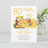 Luscious Lemon Cake Ginger Thee 80e Verjaardagsfee Kaart (Staand voorkant)