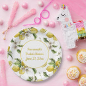 Luscious Lemons and Greenery Monogrammed Papieren Bordje (Feest)