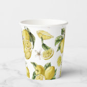 Luscious Lemons Patroon Papieren kopjes Papieren Bekers (Achterkant)