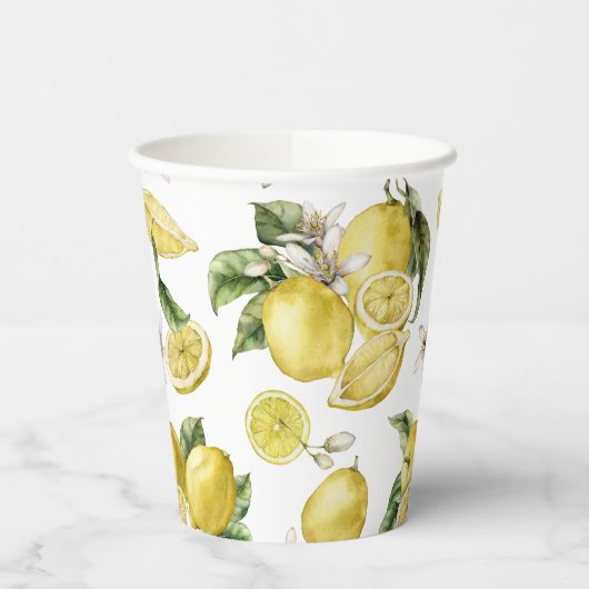 Luscious Lemons Patroon Papieren kopjes Papieren Bekers (Links)