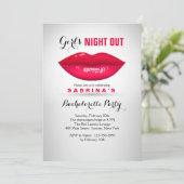 Luscious Lips Bachelorette Party Uitnodiging (Staand voorkant)