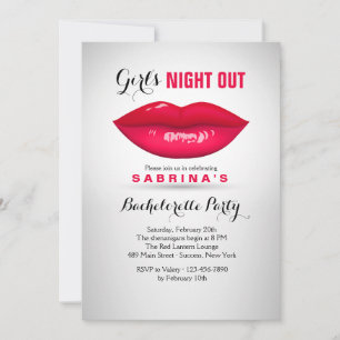 Luscious Lips Bachelorette Party Uitnodiging
