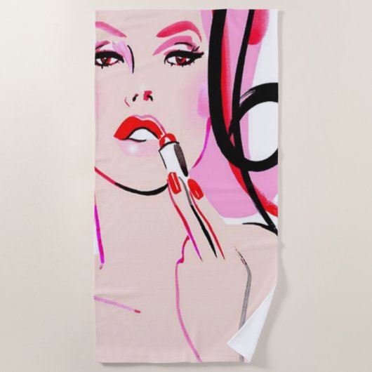 Luscious Lips Beach Towel Strandlaken (Voorkant)