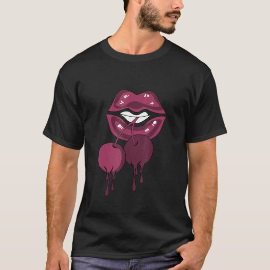 Luscious Lips Dripping Sneaker Match 1 High Bordea T-shirt (Voorkant)
