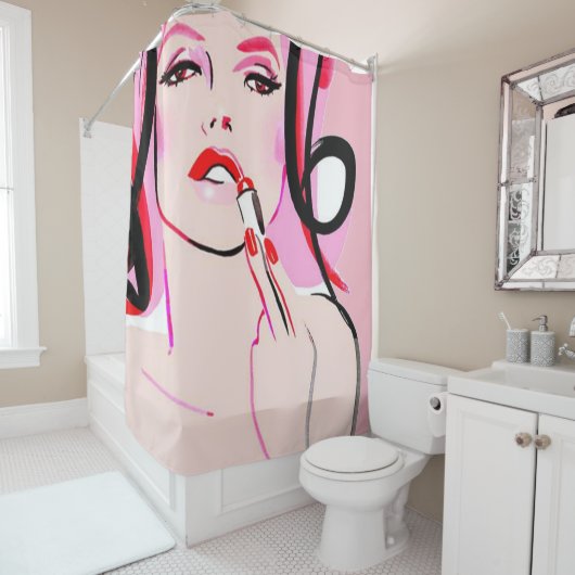 Luscious Lips Shower Curtain Douchegordijn (In situ)
