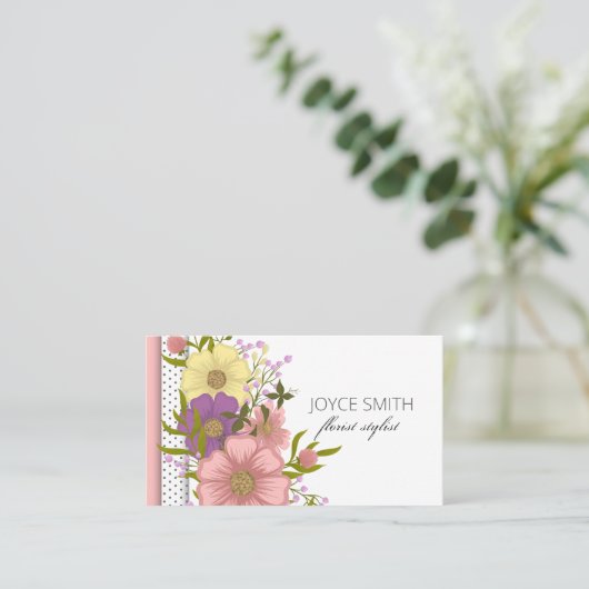 Luscious Multi Color Floral Visitekaartje (Staand voorkant)