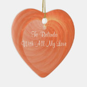 Luscious OrangeHeart-keramische keepomwille Aangep Keramisch Ornament (Rechts)