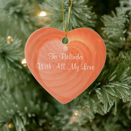 Luscious OrangeHeart-keramische keepomwille Aangep Keramisch Ornament (Boom)
