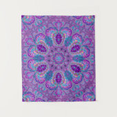Luscious Paars Fractal Mandala Tapestry Wandkleed (Voorkant)