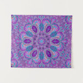 Luscious Paars Fractal Mandala Tapestry Wandkleed (Voorkant (horizontaal))