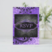 Luscious  Paars Roll Rsvp Uitnodigingen (Staand voorkant)