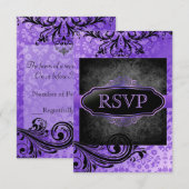 Luscious  Paars Roll Rsvp Uitnodigingen (Voorkant / Achterkant)