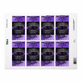 Luscious  Paarse Scroll Bruiloft Wijnlabel Etiket (Full Sheet)