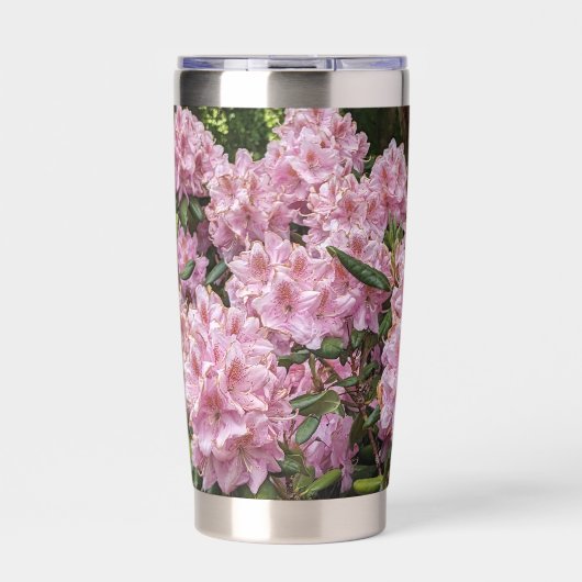 Luscious Pink Rhododendron Bloeit Bloemen Bloemen Geïsoleerde Drinkbeker (Voorkant)