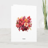 Luscious Red Floral Wedding Bedankkaart (Achterkant)