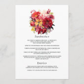 Luscious Red Floral Wedding Menu (Achterkant)