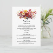 Luscious Red Floral Wedding Menu (Staand voorkant)