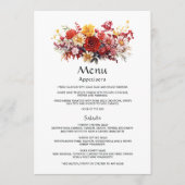 Luscious Red Floral Wedding Menu (Voorkant)