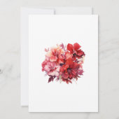 Luscious Red Floral Wedding Save The Date (Achterkant)