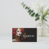 Luscious Red & Gold: Een Vrouw Charm gy656 Visitekaartje (Staand voorkant)