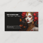 Luscious Red & Gold: Een Vrouw Charm gy656 Visitekaartje (Achterkant)