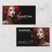 Luscious Red & Gold: Een Vrouw Charm gy656 Visitekaartje (Voorkant / Achterkant)