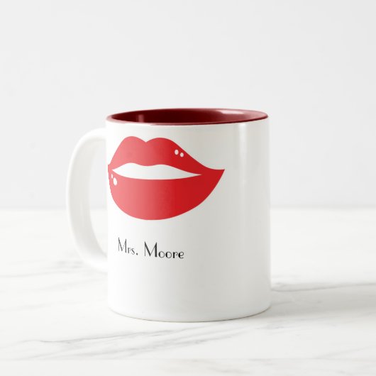 Luscious Red Lips Bride's Mok (Voorkant links)