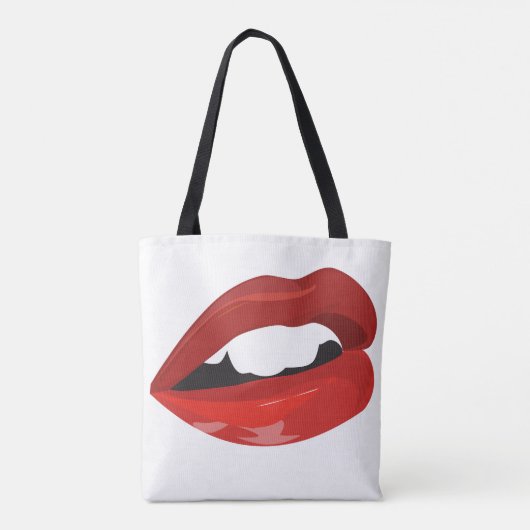 Luscious Red Lips Tote Bag (Achterkant)