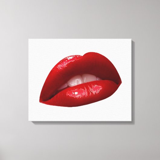 Luscious Red Lipstick voor vrouwen Canvas Afdruk (Voorkant)