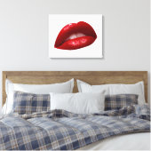 Luscious Red Lipstick voor vrouwen Canvas Afdruk (Insitu (Slaapkamer))