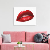 Luscious Red Lipstick voor vrouwen Canvas Afdruk (Insitu (Woonkamer))