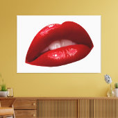 Luscious Red Lipstick voor vrouwen Canvas Afdruk (Insitu (Woonkamer))
