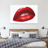 Luscious Red Lipstick voor vrouwen Canvas Afdruk (Insitu (Slaapkamer))