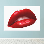Luscious Red Lipstick voor vrouwen Canvas Afdruk (Insitu (Houten vloer))
