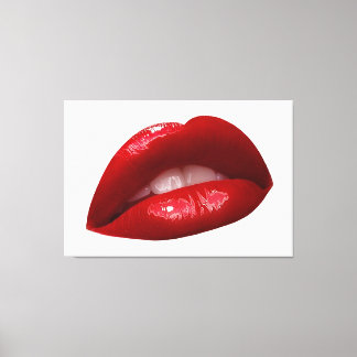 Luscious Red Lipstick voor vrouwen Canvas Afdruk