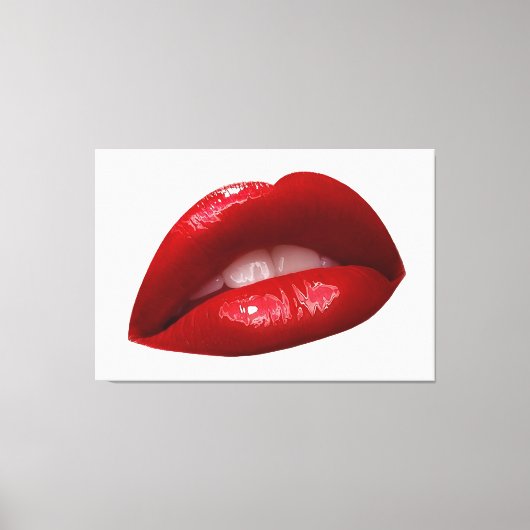Luscious Red Lipstick voor vrouwen Canvas Afdruk (Voorkant)