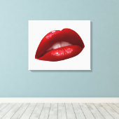 Luscious Red Lipstick voor vrouwen Canvas Afdruk (Insitu (Houten vloer))