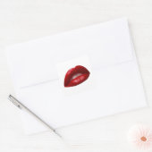 Luscious Red Lipstick voor vrouwen Vierkante Sticker (Envelop)