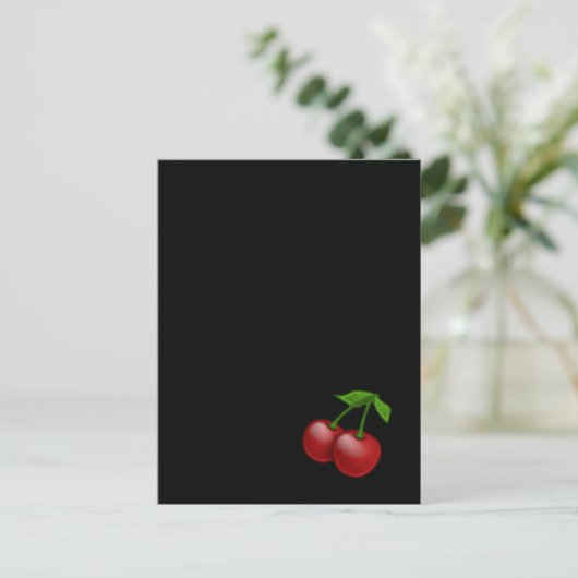 Luscious Retro Cherries Briefkaart (Staand voorkant)