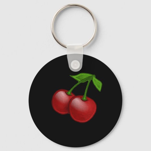 Luscious Retro Cherries Sleutelhanger (Voorkant)